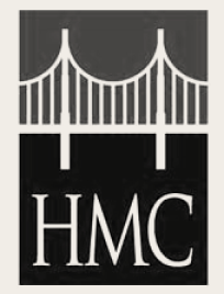 HMC logo initials on a black background with a bridge